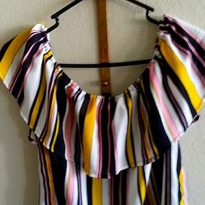 Cute off the shoulder striped shirt